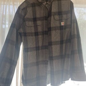 Carhartt Gray Plaid Button-Up Shirt